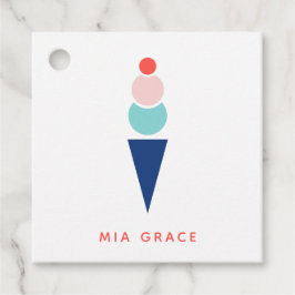 Moderne Eiscreme in Blau und Rosa Geschenkanhänger
