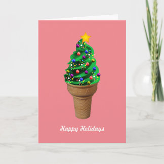 Moderne Eiscreme-Weihnachtsbaum-Gruß-Karte Feiertagskarte