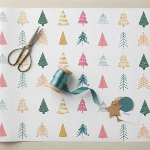 Moderne eklektische Weihnachtsbäume in Rosa, Türki Geschenkpapier