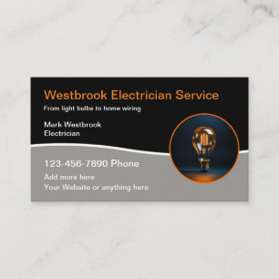Moderne Electrician Service Lightbulle Business Ca Visitenkarte