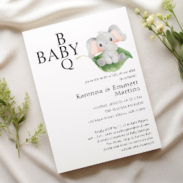 Moderne Elefantenpflanze GRILLEN Babydusche Einladung