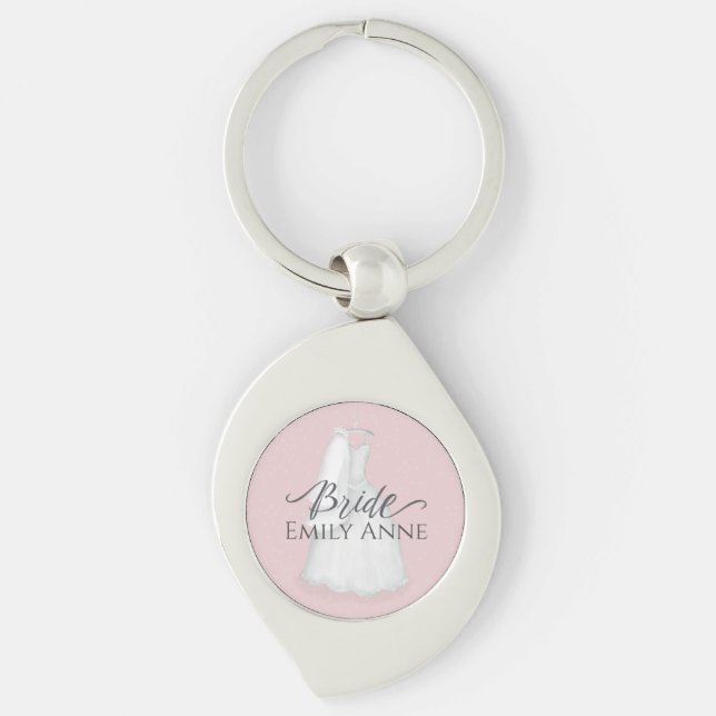 Moderne Eleganbrücke Minimalistisch Blush Pink Schlüsselanhänger (Vorderseite)