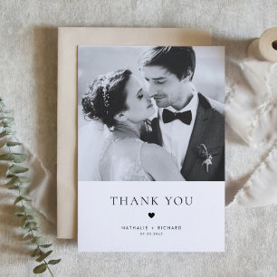 Moderne Elegance Black Typografy Wedding Vielen Da Postkarte