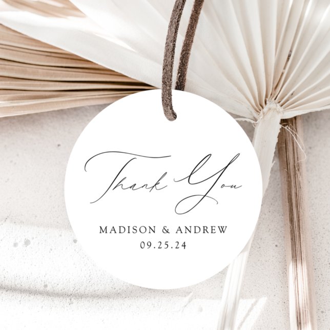 Moderne Elegance Black Wedding Vielen Dank Geschenkanhänger (Von Creator hochgeladen)