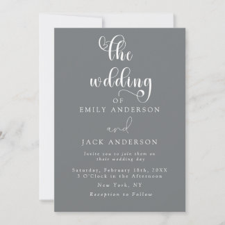 Moderne Elegance Chic Hochzeit Einladung