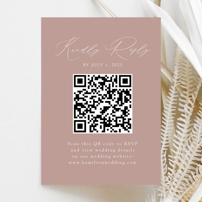 Moderne Elegance Dusty Rose QR Code UAWG Begleitkarte (Von Creator hochgeladen)