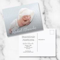 Moderne Elegance Foto Baby Boy Geburtsankündigung