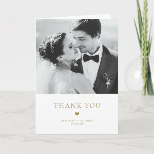 Moderne Elegance Gold Typografy Wedding Dankeskarte