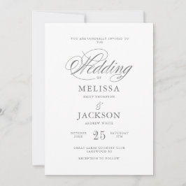 Moderne Elegance golden Wedding Einladung