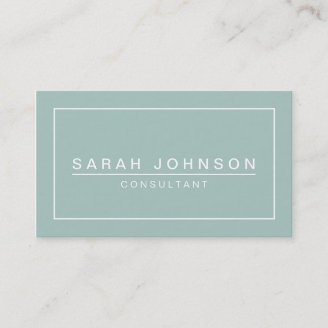 Moderne Elegance Mint Green Business Card Visitenkarte (Vorderseite)