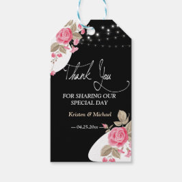 Moderne Elegance Pink Floral String Licht vielen D Geschenkanhänger