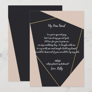 Moderne Elegance Pink Floral wird meine Brautjungf Einladung