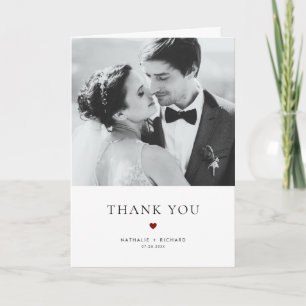 Moderne Elegance Red Typografy Wedding Dankeskarte