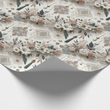 Moderne Elegance Wedding Pearl and Lace Gift Wrap