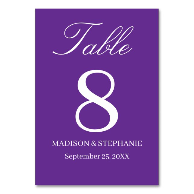 Moderne Elegance Wedding Tischnummer (Vorderseite)