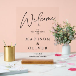 Moderne Elegance Wedding Welcome Sign Acrylschild