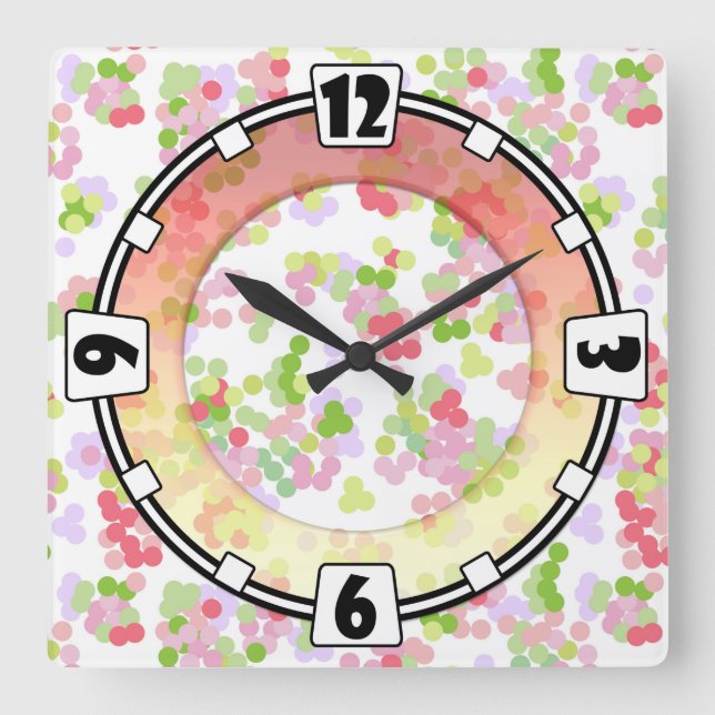 Moderne, élégant, abstrait, décoratif, horloge (Recto)