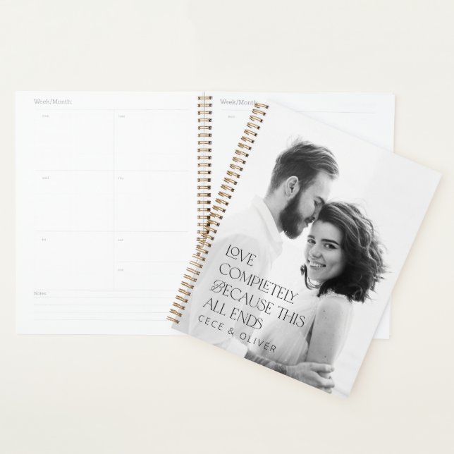 Moderne élégant amour photo plannificateur cadeau  (Devant avec enveloppe)