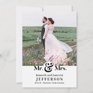 Moderne Elegant Ampersand Mr. and Mrs. Wedding Ankündigung