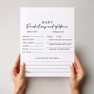 Moderne Elegant Baby Predictions et cartes de cons