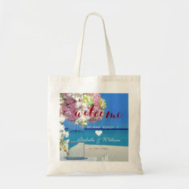 Moderne Elegant Beach Wedding Willkommensgruß Tragetasche