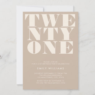 Moderne Elegant Beige kühne Typografie Einladung