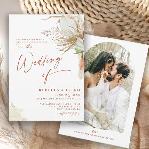 Moderne Elegant Boho Rustic Wedding Einladung