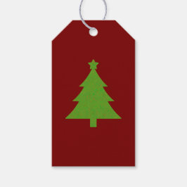 Moderne Elegant Burgundy Grüne Weihnachten Geschenkanhänger