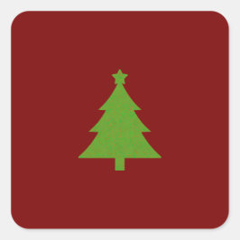 Moderne Elegant Burgundy Grüne Weihnachten Quadratischer Aufkleber