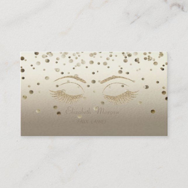 Moderne Elegant, Confetti, Glitterie-Imitate Lashe Visitenkarte (Vorderseite)
