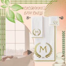 Moderne Elegant Crème Or Chic Monogramme