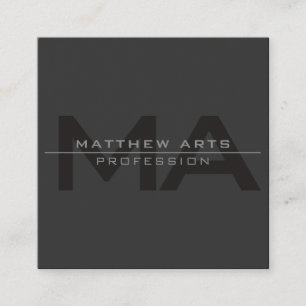 Moderne Elegant Dark Gray Quadratische Visitenkarte