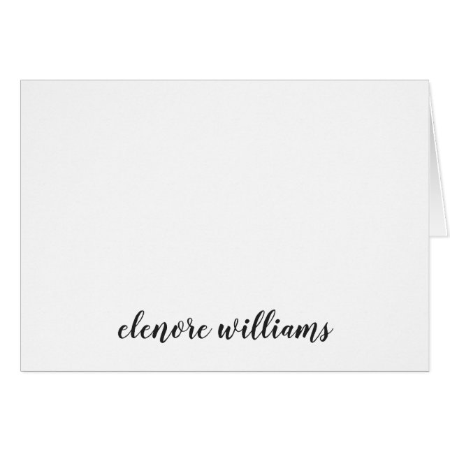 Moderne Élégant Design Simple Simple Noir Script (Devant Horizontal)