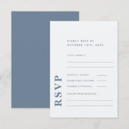 Moderne Elegant Dusty Blue Simple Wedding RSVP Karte