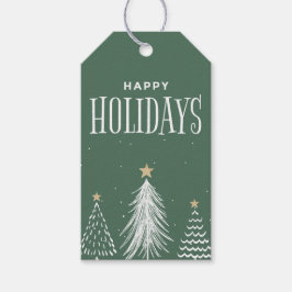 Moderne Elegant Dusty Green Happy Holidays Geschenkanhänger