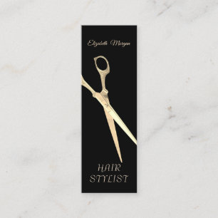 Moderne Elegant, einfach Schlicht, goldene Schere Mini Visitenkarte