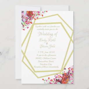 Moderne Elégant Floral Rustic Faire-part de mariag