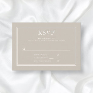 Moderne Elégant Formal Taupe Beige Mariage RSVP