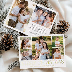 Moderne Elegant Frohe Weihnachtsfoto Collage Folien Feiertagskarte