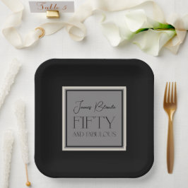 Moderne Elegant Gentlemen's Fifty & Fabulous Pappteller