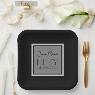 Moderne Elegant Gentlemen's Fifty & Fabulous Pappteller