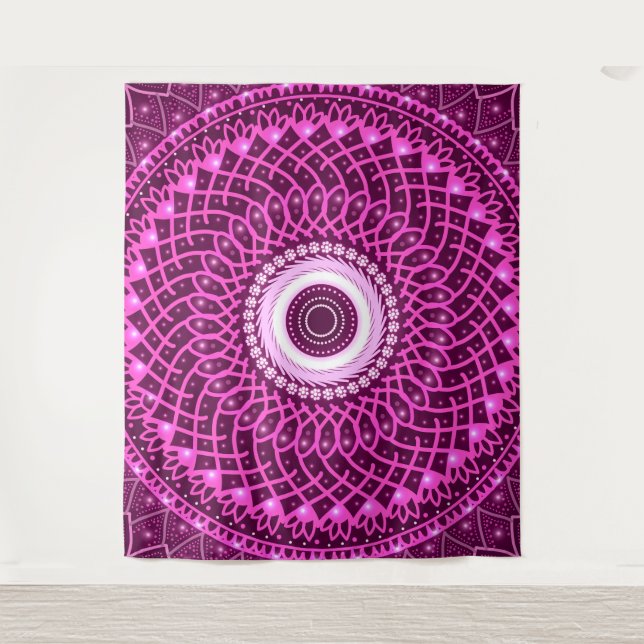 Moderne Elegant Geometric stilvoll spirituell flor Wandteppich (Vorderseite)