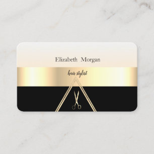 Moderne Elegant gestreift Stilvoll Schwarz,Gold,Sc Visitenkarte
