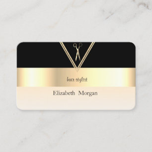 Moderne Elegant gestreift Stilvoll Schwarz,Gold,Sc Visitenkarte