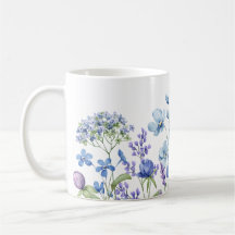 Moderne Elegant Girl Wildblume Blaues Aquarell