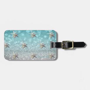 Moderne Elegant Girly, Glittery, Bokeh, Starfish Gepäckanhänger