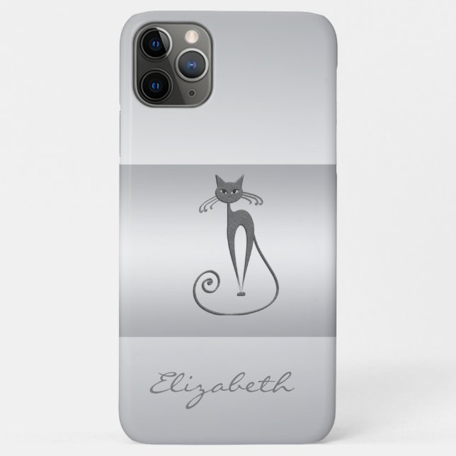 Moderne Elegant Girly, Katze Case-Mate iPhone Hülle (Rückseite)