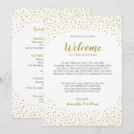 Moderne Elegant Gold Confetti Hochzeit Begrüßung Einladung