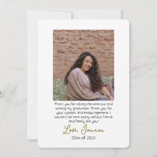 Moderne Elegant Graduation or Casquette Merci Scri