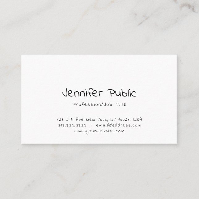 Moderne Elegant handschriftlich Einfach Beruflich Visitenkarte (Vorderseite)
